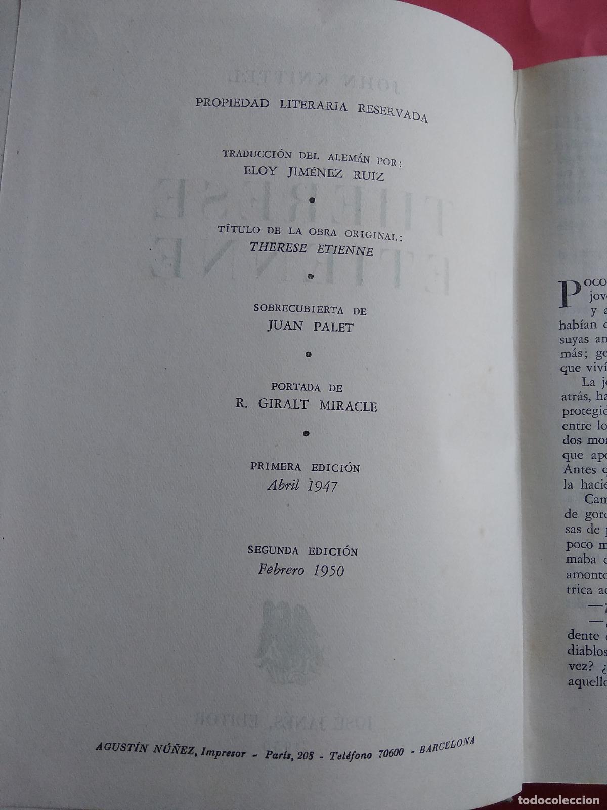 Libros: Therese Etienne John Knittel L.12820-1034 - Foto 2