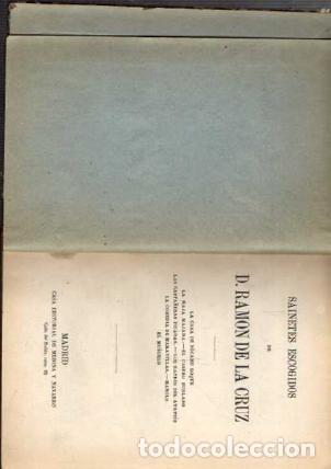 Libros: SAINETES ESCOGIDOS. - CRUZ, Ram&oacute;n de la. - Foto 1