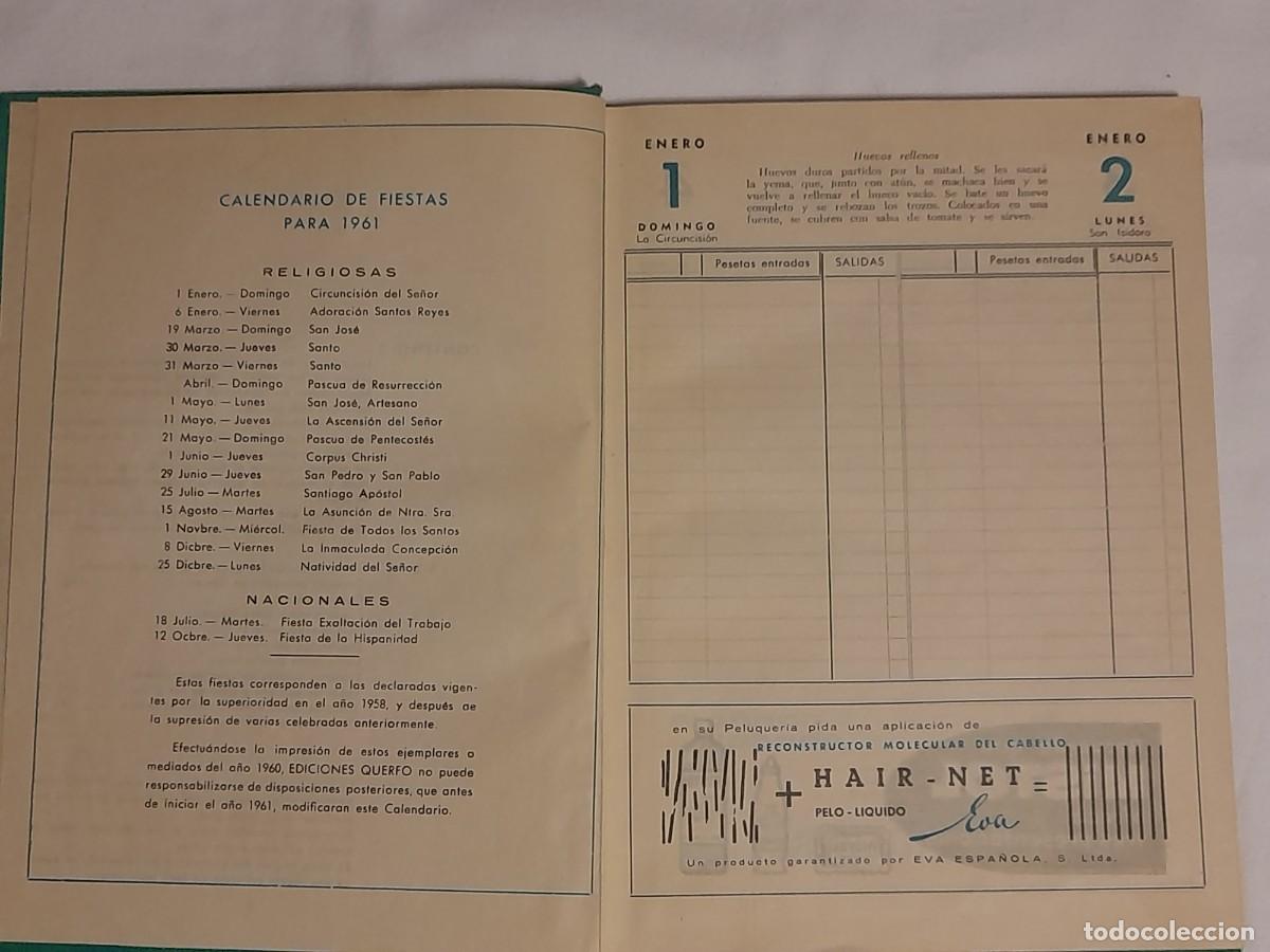 Libros: DIETARIO PARA SU HOGAR 1961. - Foto 3