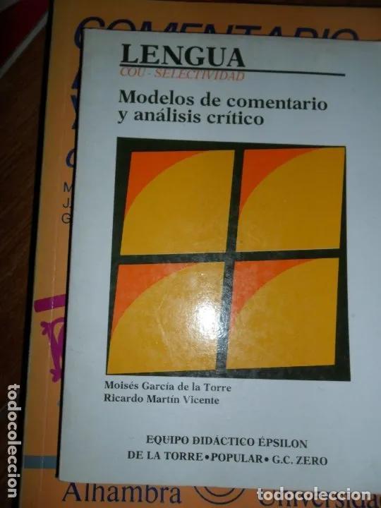 Libros: lengua, Modelos de comentario cr&iacute;tico, ed. De la Torre - Foto 1