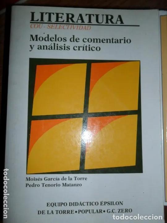 Libros: Modelos de comentario y an&aacute;lisis cr&iacute;tico, ed. De la Torre - Foto 1