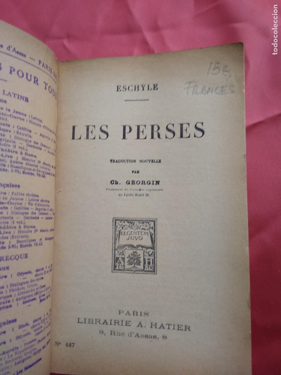 Libros: Les Perses Ch. Georgin L.14508-1777 - Foto 2