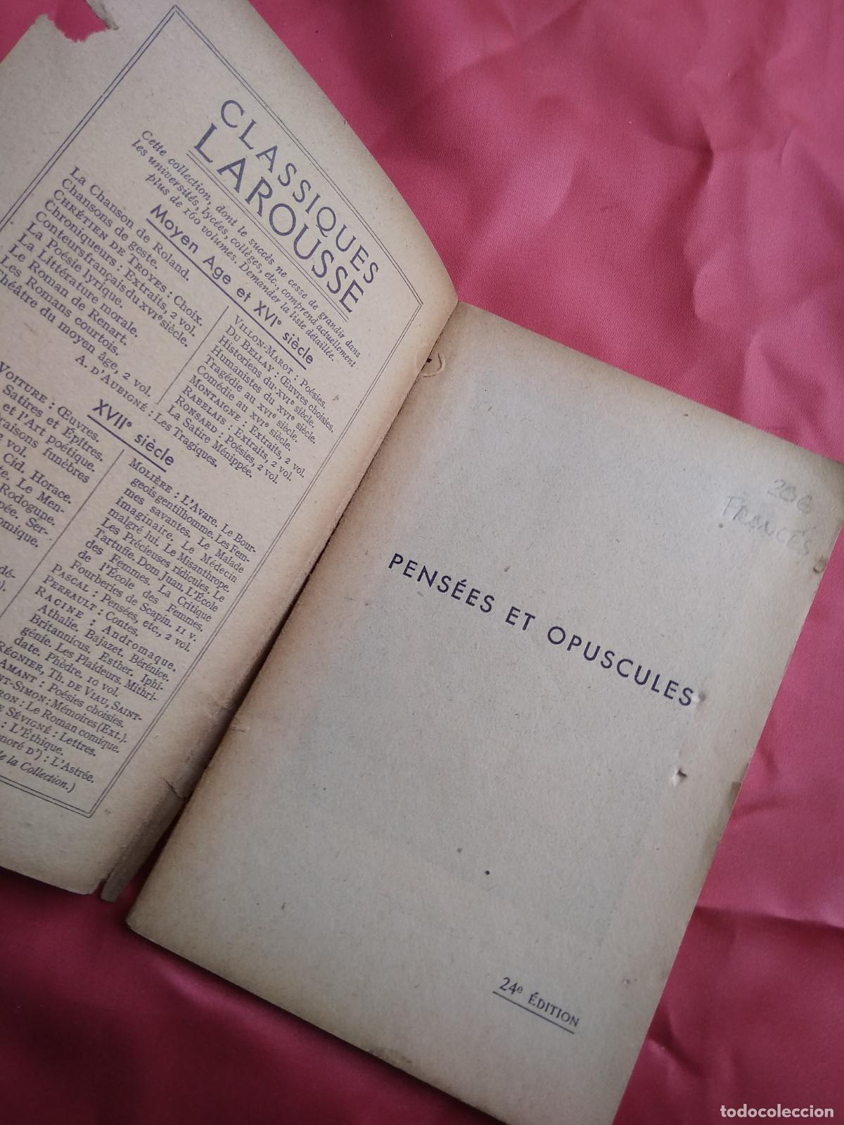 Libros: Pens&eacute;es et opuscules Pascal L.14508-1791 - Foto 4
