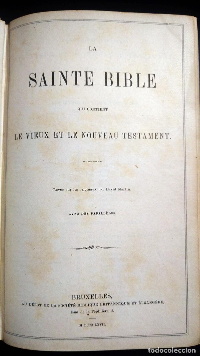 Libros: LA SAINTE BIBLE (EN FRANC&Eacute;S) 1867 - Foto 4
