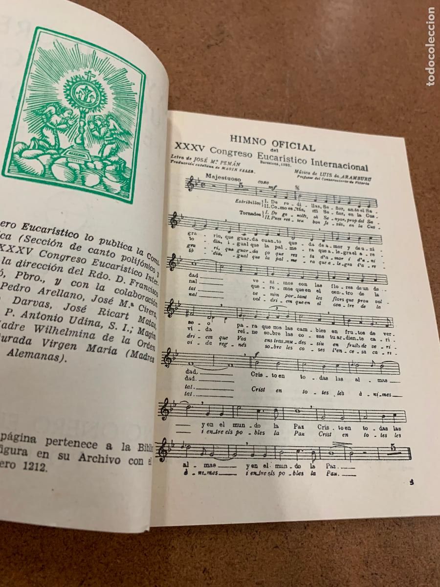 Libros: CANCIONERO EUCARISTICO INTERNACIONAL. 42pgs. 15x11cms - Foto 1