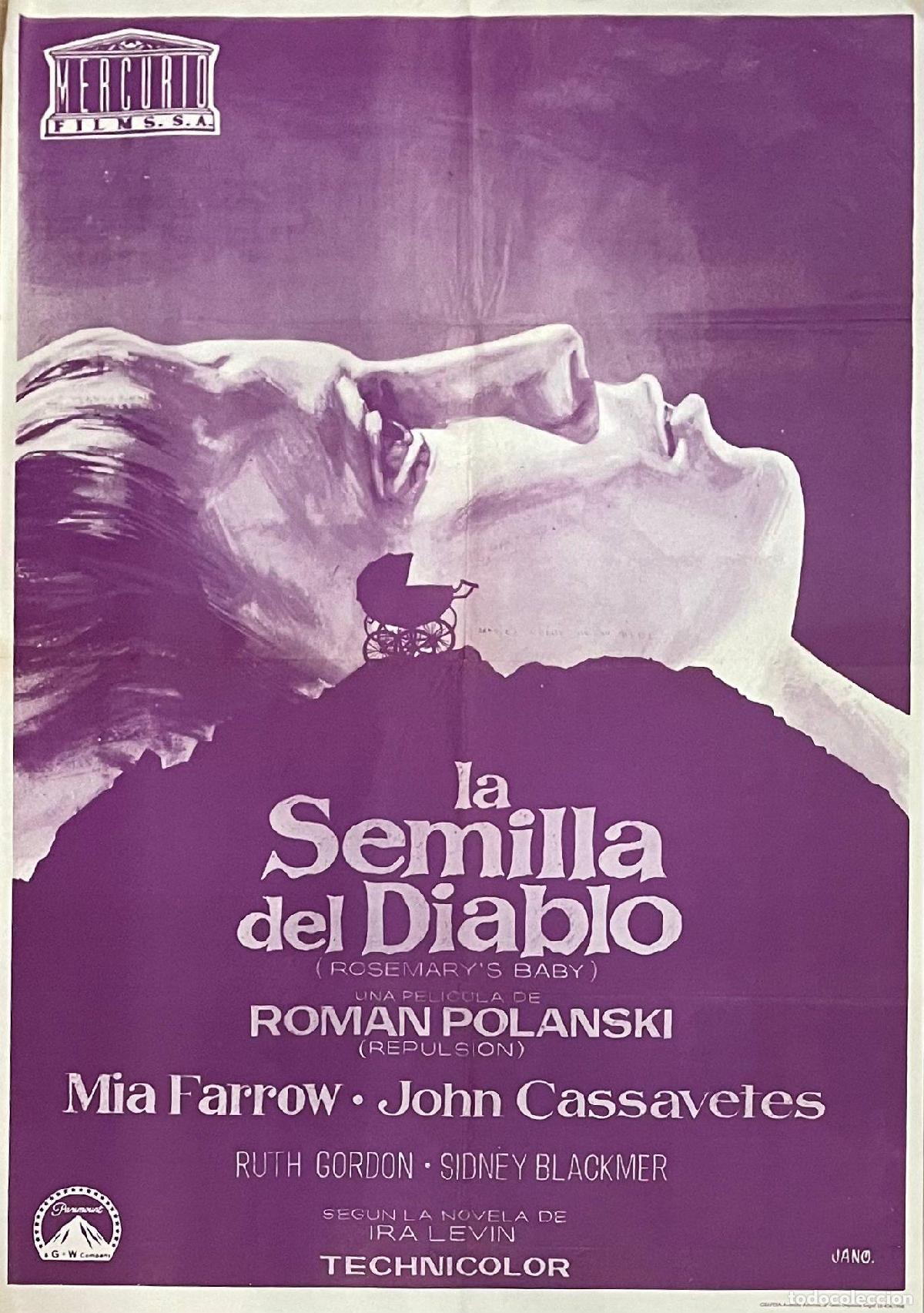 Libros: La Semilla del Diablo. Cartel original de la pel&iacute;cula. - Foto 1