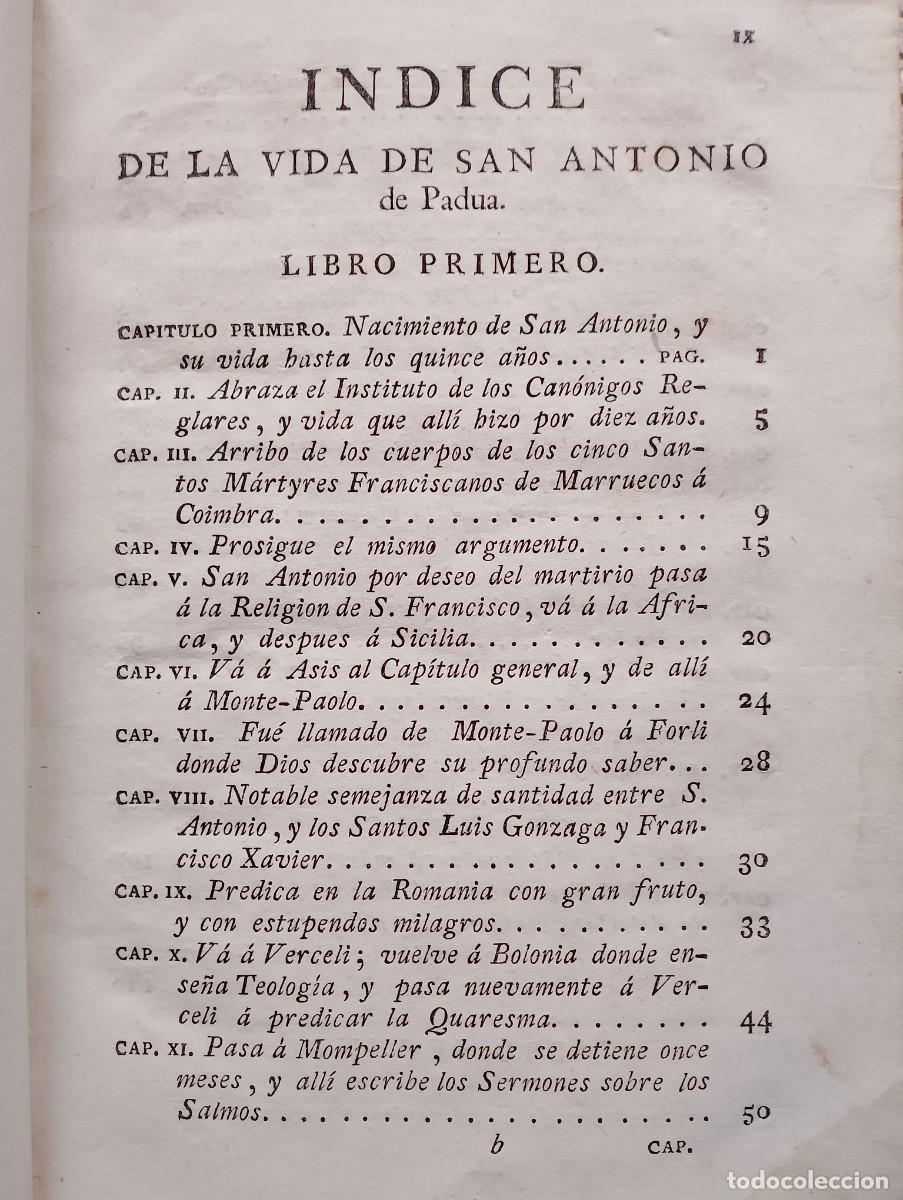 Libros: Antiguo libro &rdquo;VIDA DE SAN ANTONIO DE PADUA&rdquo; a&ntilde;o 1790 - Foto 5