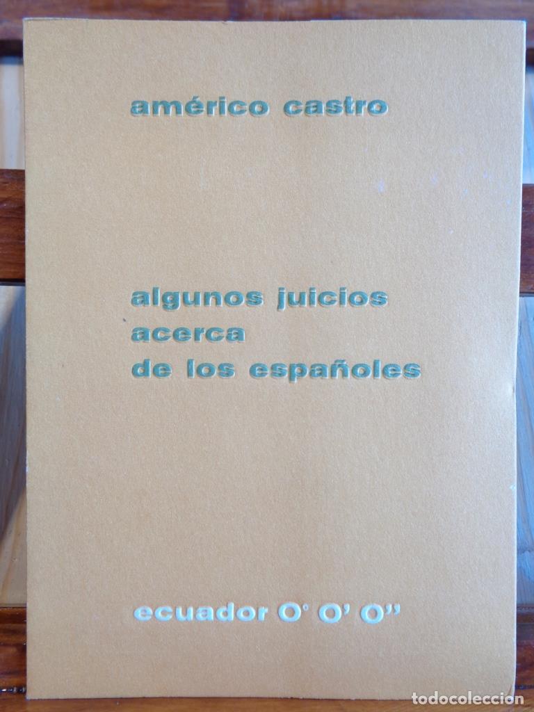 Libros: ALGUNOS JUICIOS ACERCA DE LOS ESPA&Ntilde;OLES - AM&Eacute;RICO CASTRO - Foto 1