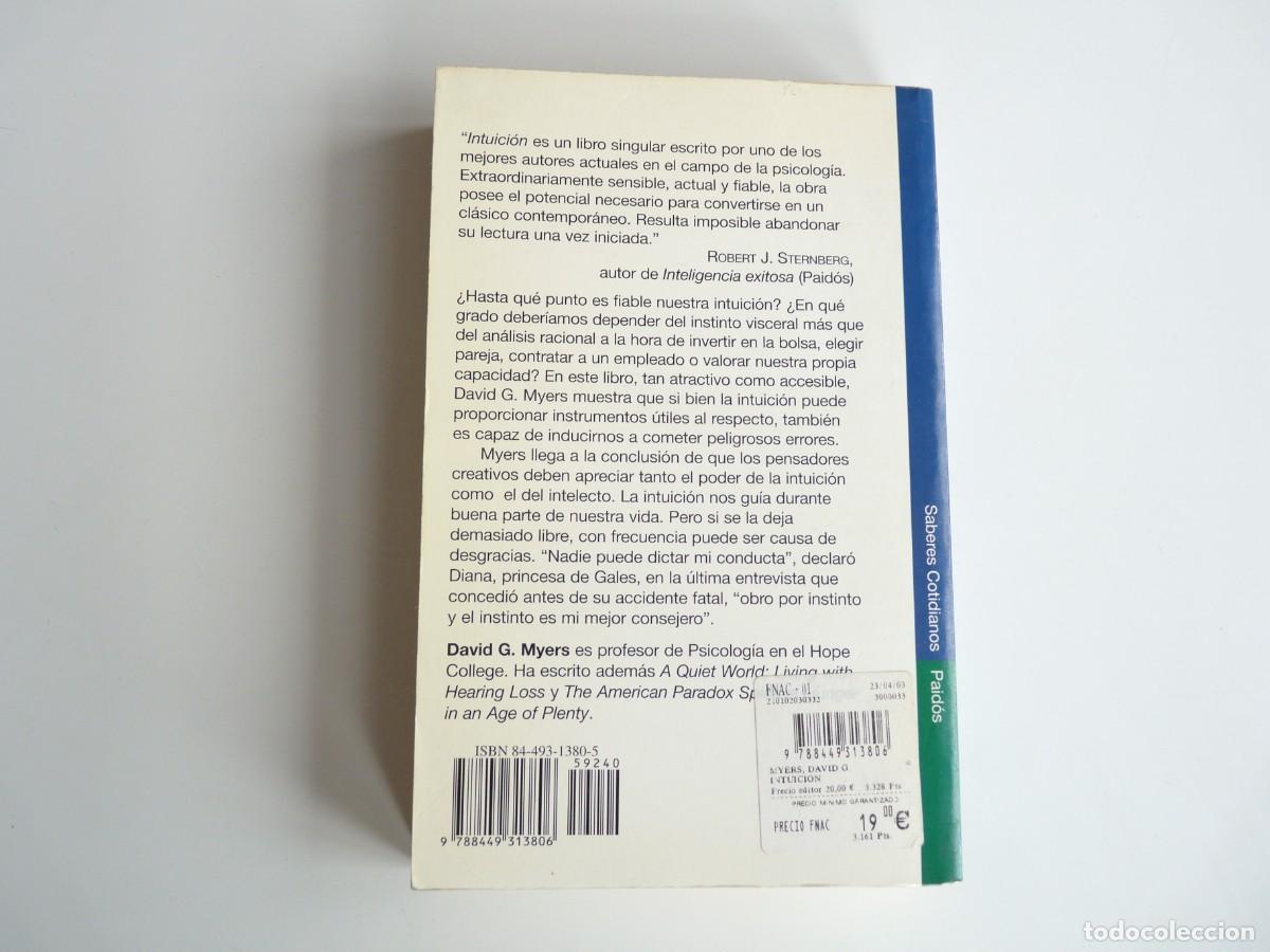 Libros: Intuici&oacute;n David G. Myers REF: 2-338 - Foto 3