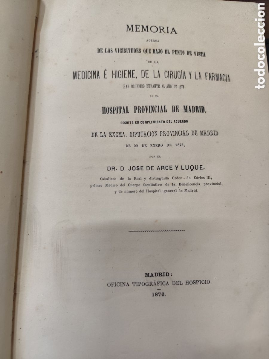Livres: MEMORIA ACERCA DE LAS VICISITUDES QUE BAJO EL PUNTO DE VISTA DE LA MEDICINA E HIGIENE,DE LA CIRUGIA