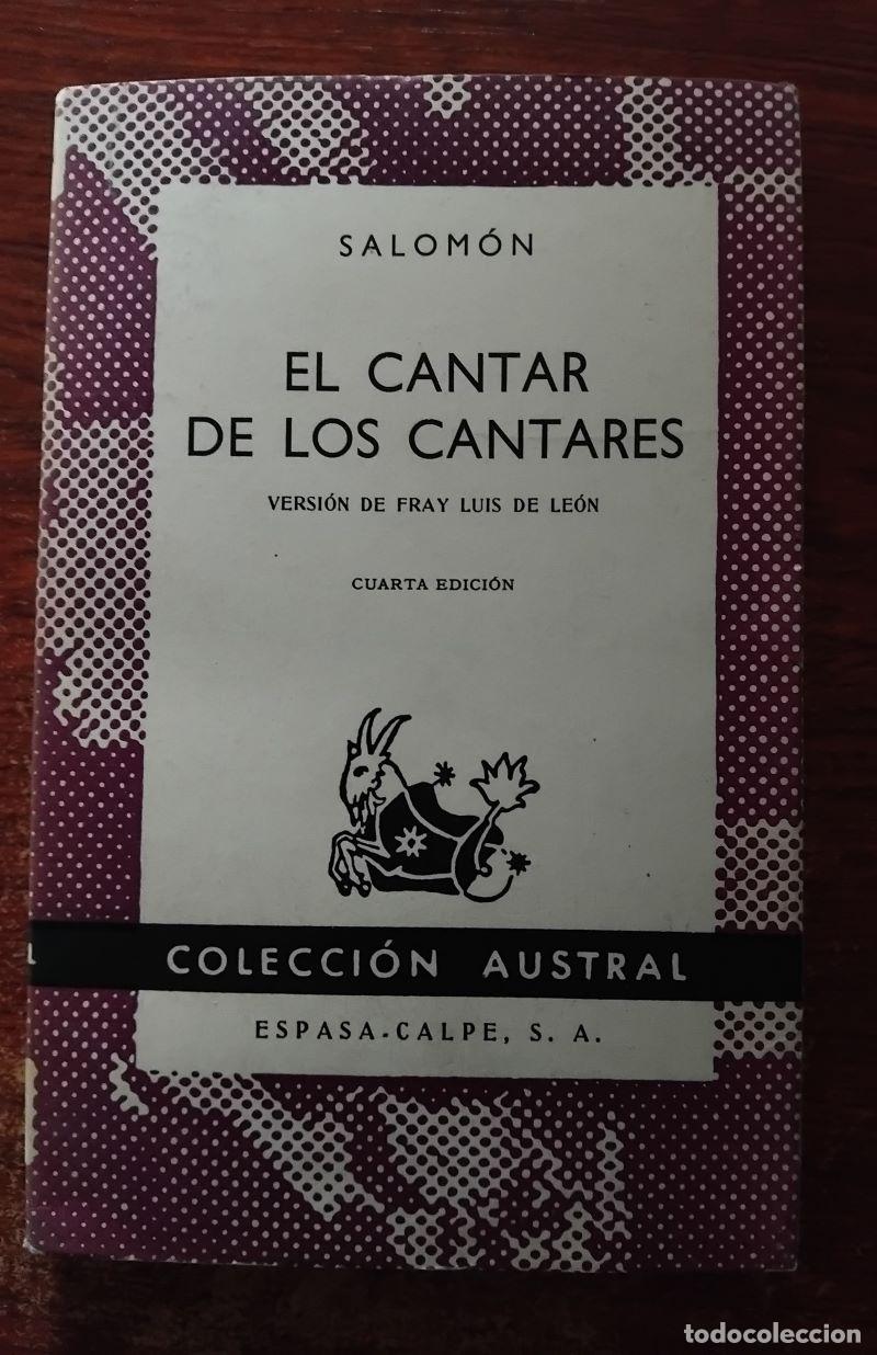 Libros: El cantar de los cantares - Salom&oacute;n (versi&oacute;n de Fray Luis de Le&oacute;n) - Foto 1