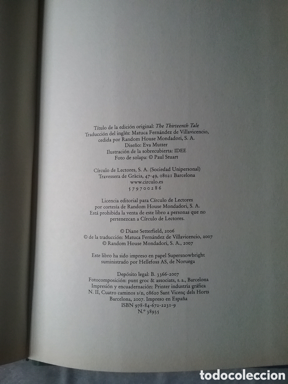 Libros: EL CUENTO N&Uacute;MERO TRECE.DIANE SETTERFIELD.CIRCULO DE LECTORES.2007 - Foto 6