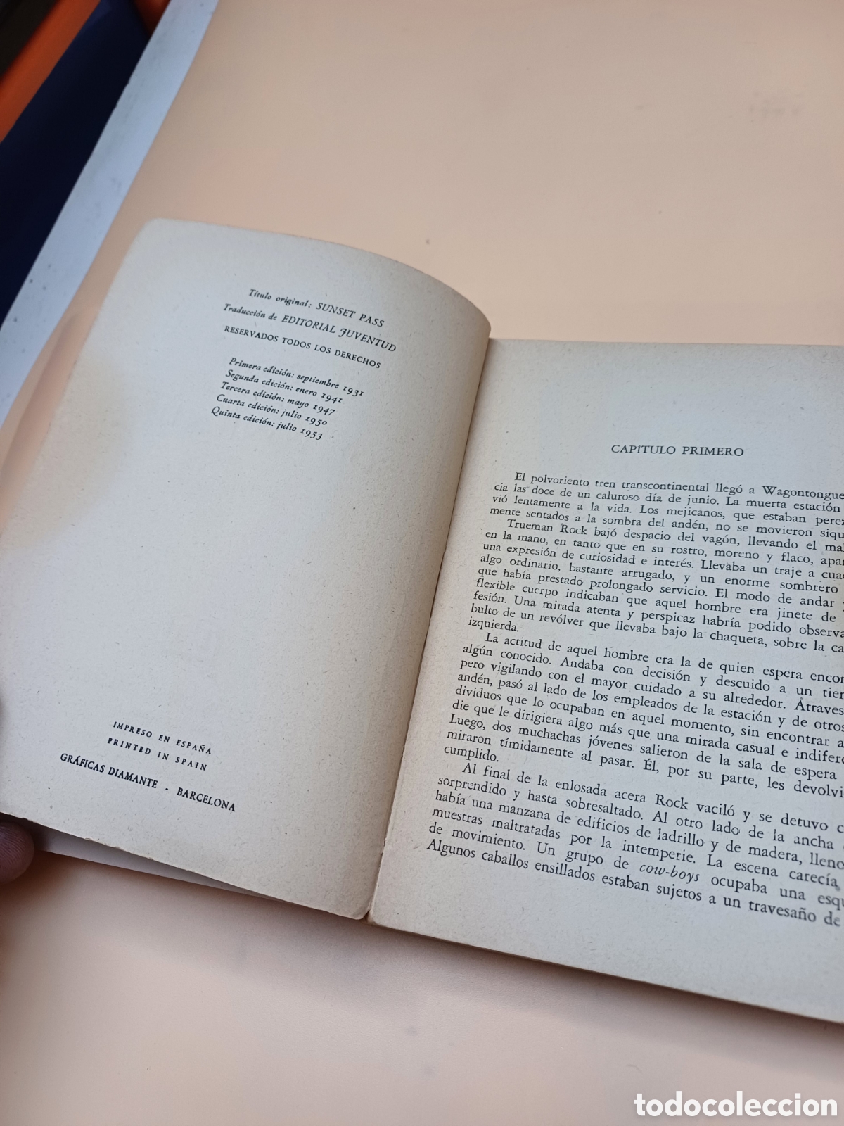 Libros: ANTIGUO LIBRO, EL PASO DEL SOL PONIENTE, ZANE GRAY, 1953 - Foto 5