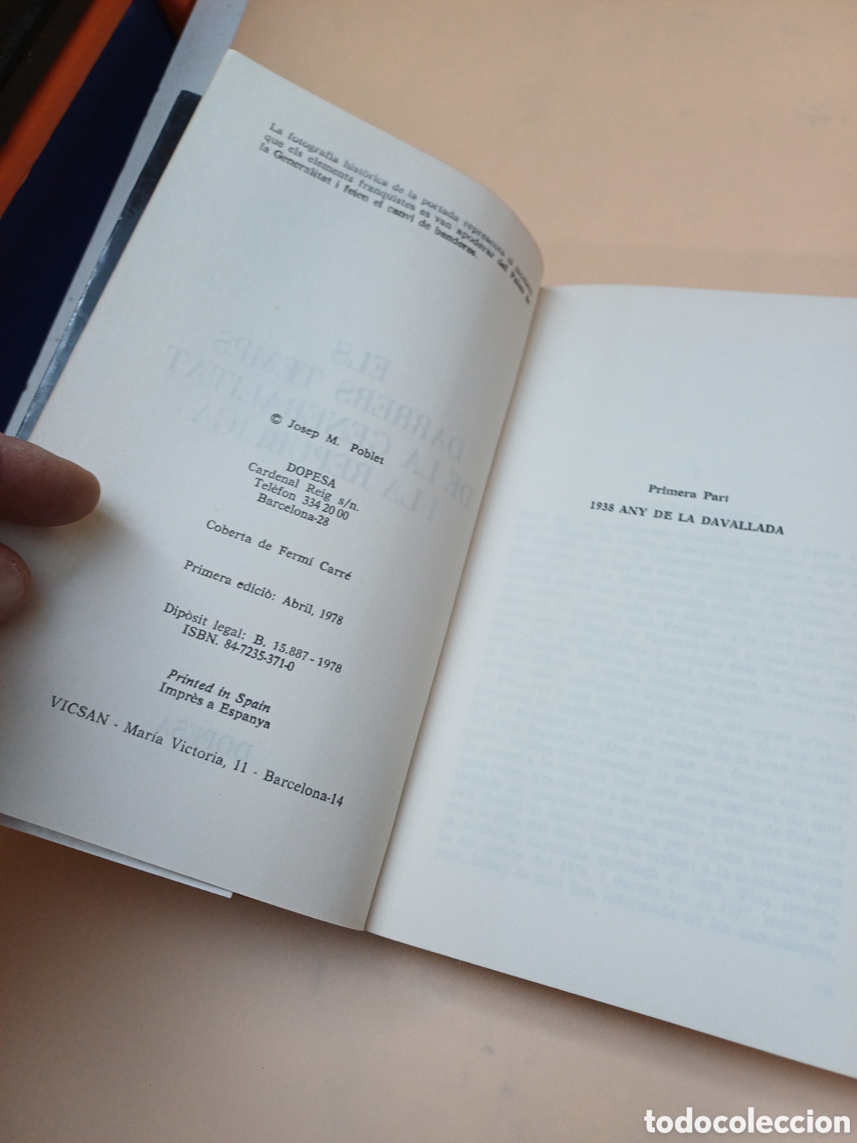 Libros: ANTIGUO LIBRO, ELS DARRERS TEMPS DE LA GENERALITAT I LA REPUBLICA, EN CATAL&Aacute;N, 1978 - Foto 5