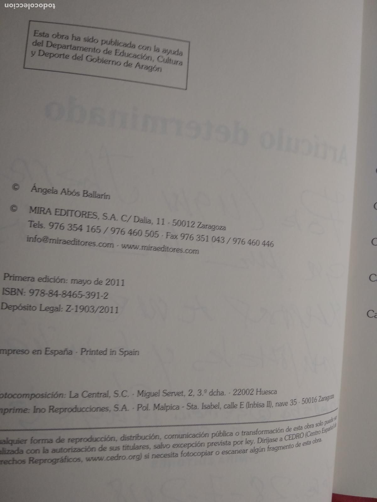 Libros: Art&iacute;culo Determinado &Aacute;ngela Ab&oacute;s L.12229-507 - Foto 3