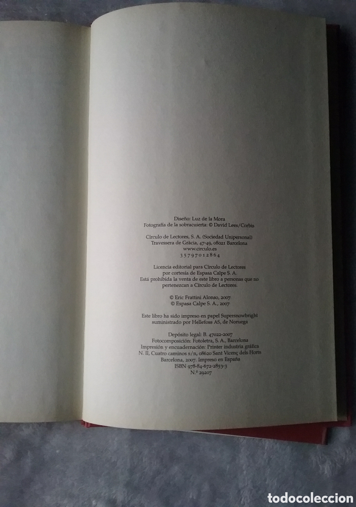 Libros: EL QUINTO MANDAMIENTO.ERIC GRATTINI.C&Iacute;RCULO DE LECTORES. 2007 - Foto 6