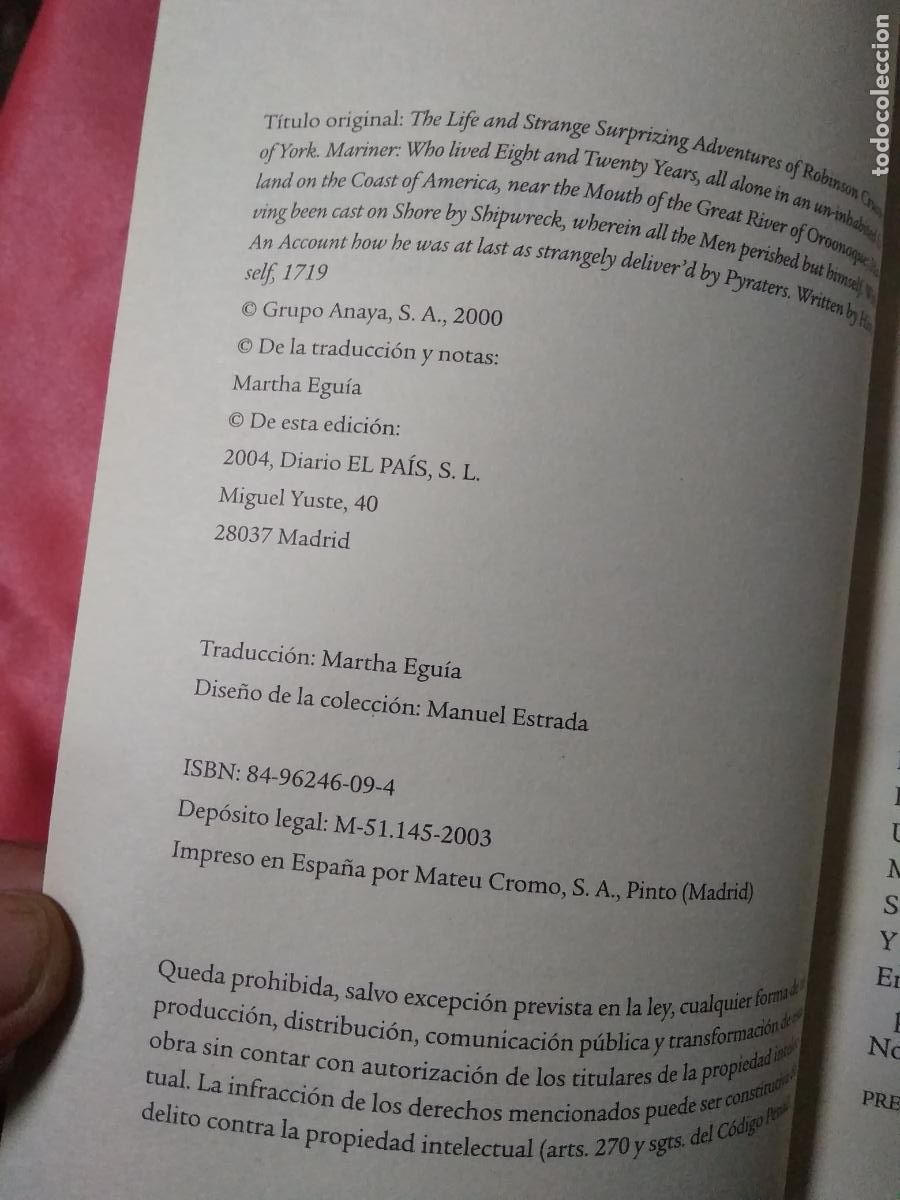 Libros: Robinson Crusoe Daniel Defoe L.28105-458 - Foto 3