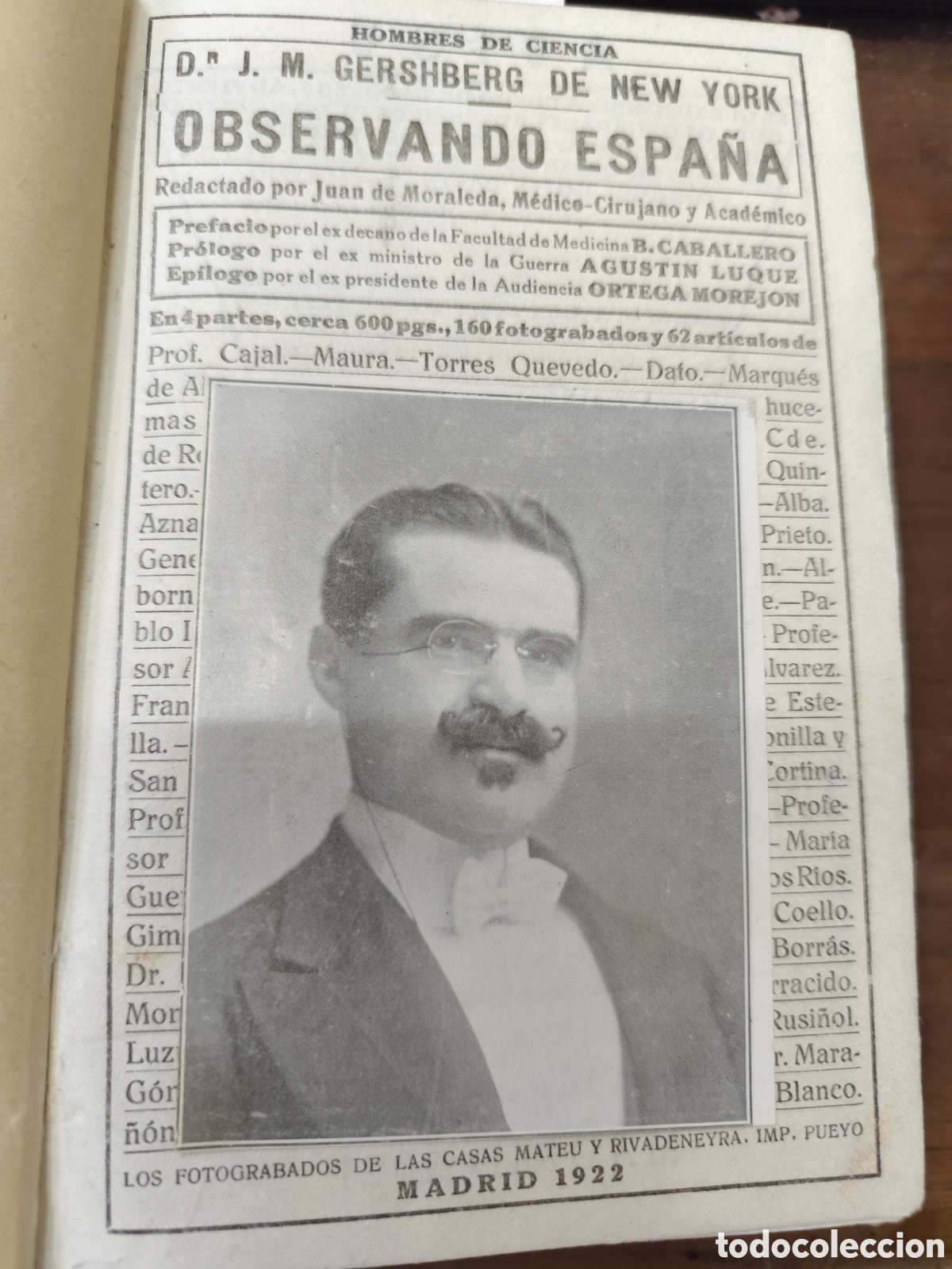 Livres: OBSERVANDO ESPA&Ntilde;A. Hombres de Ciencia. 1&ordf; Edici&oacute;n. A&ntilde;o 1922 - MORALEDA,Juan de
