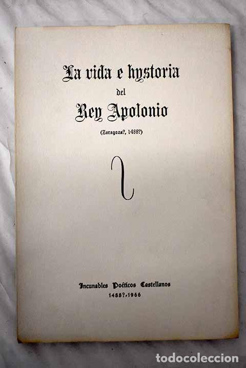 Libros: La vida e hystoria del Rey Apolonio (Zaragoza?, 1488?) - Foto 1