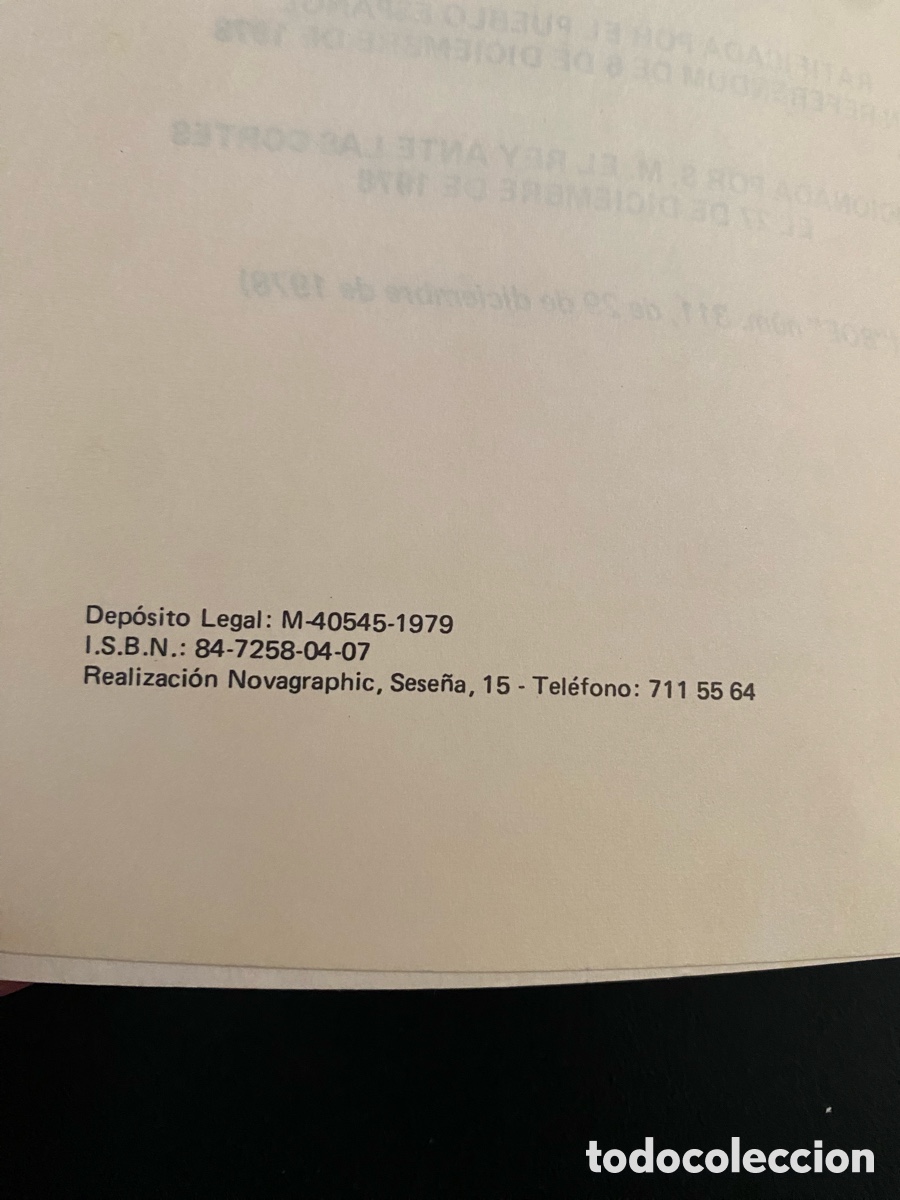 Libros: LIBRO CONSTITUCI&Oacute;N ESPA&Ntilde;OLA 1978 - Foto 3