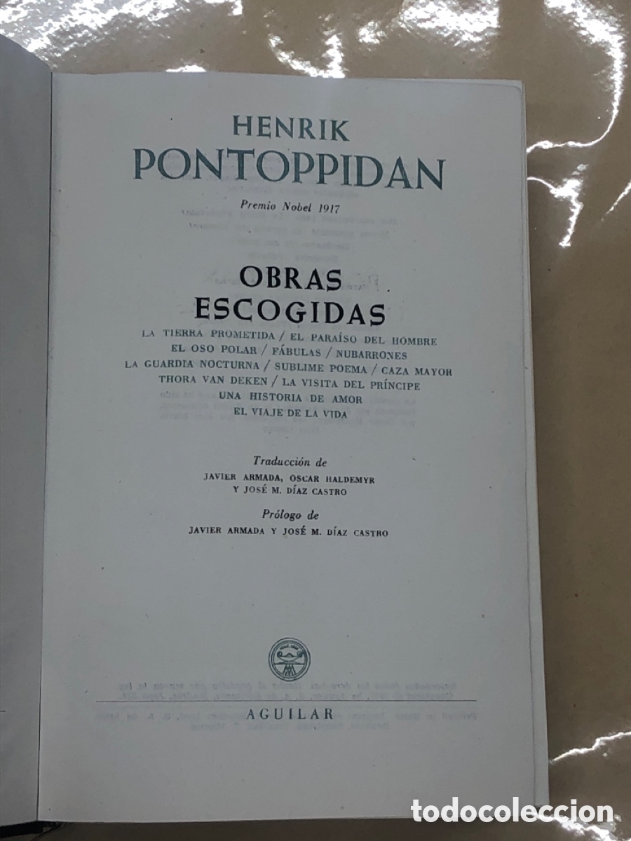 Libros: OBRAS ESCOGIDAS. - PONTOPPIDAN, Henrik. - Foto 1