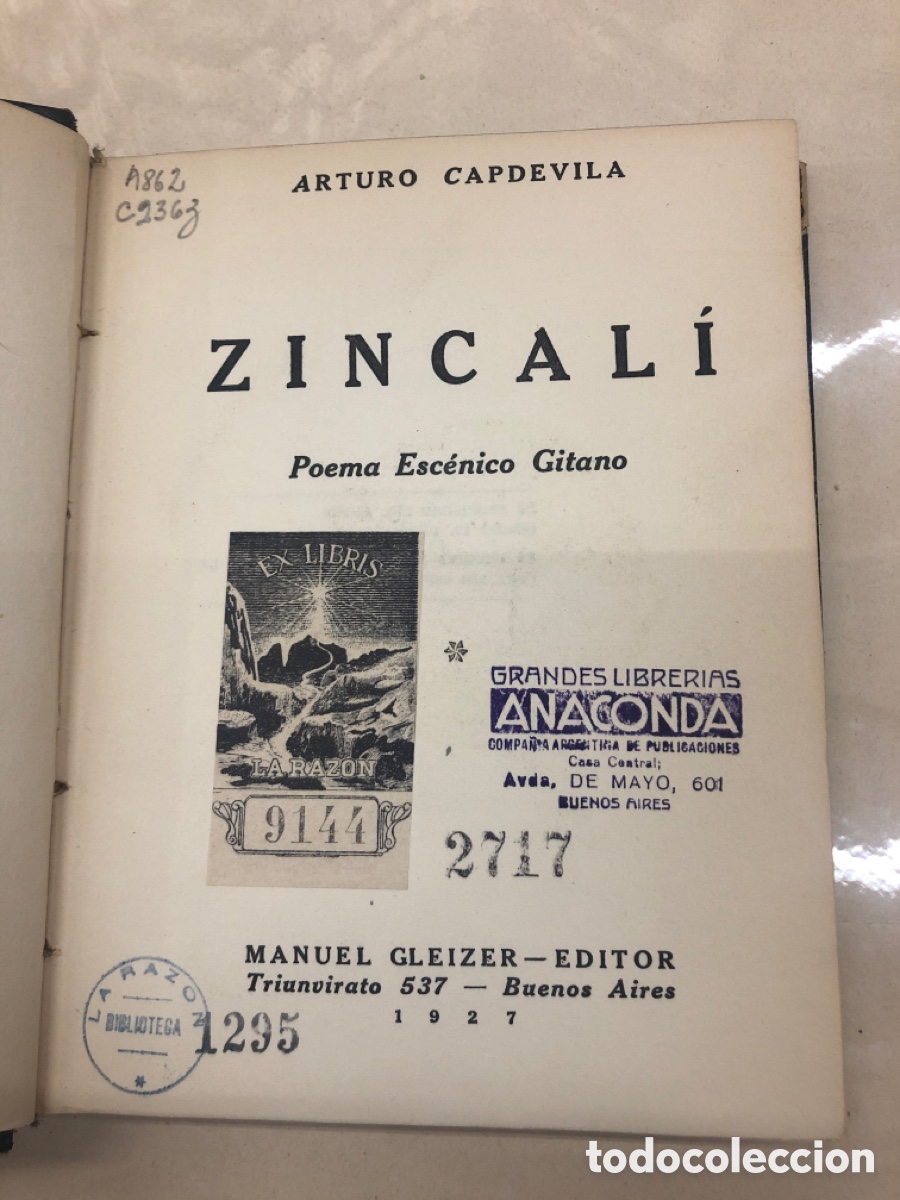 Libros: ZINCAL&Iacute;. Poema Esc&eacute;nico Gitano. - CAPDEVILA, Arturo. - Foto 2