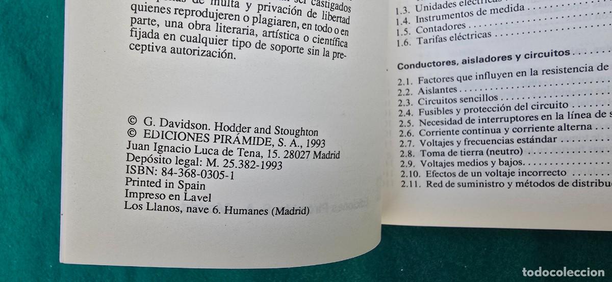 Libros: LIBRO ELECTRICIDAD EN CASA (1993) EDIT. PIRAMIDE - Foto 2