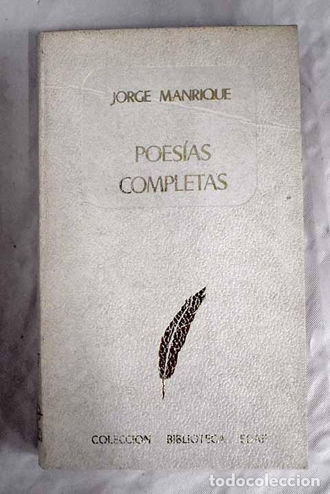 Libros: Poesias completas: Manrique, Jorge.- Manrique, Jorge - Foto 1