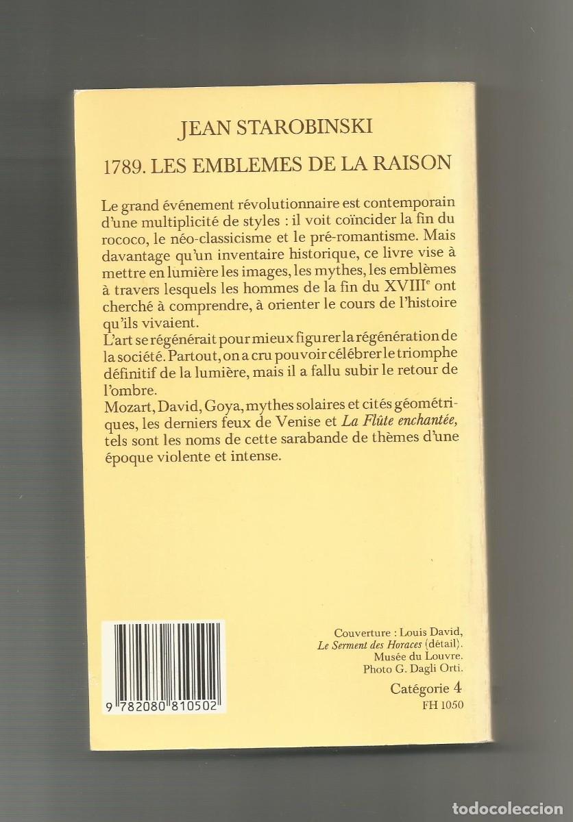 Libros: 1789 Les embl&eacute;mes de la raison. - STAROBINSKI, Jean: - Foto 2