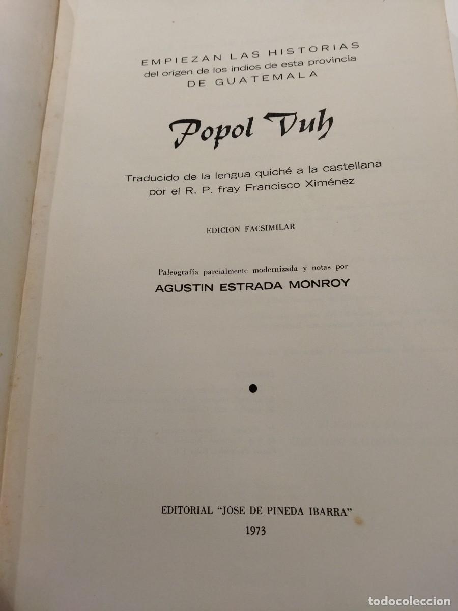 Libros: POPOL VUH - XIMENEZ, FRAY FRANCISCO - Foto 4