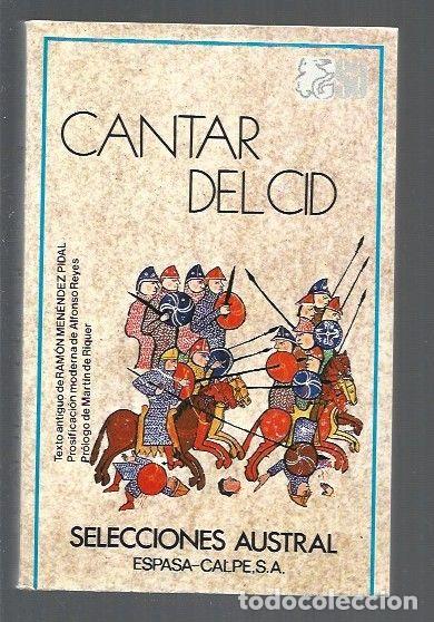 Libros: CANTAR DEL CID - ANONIMO (TEXTO ANTIGUO DE RAMON MENENDEZ PIDAL) - Foto 1