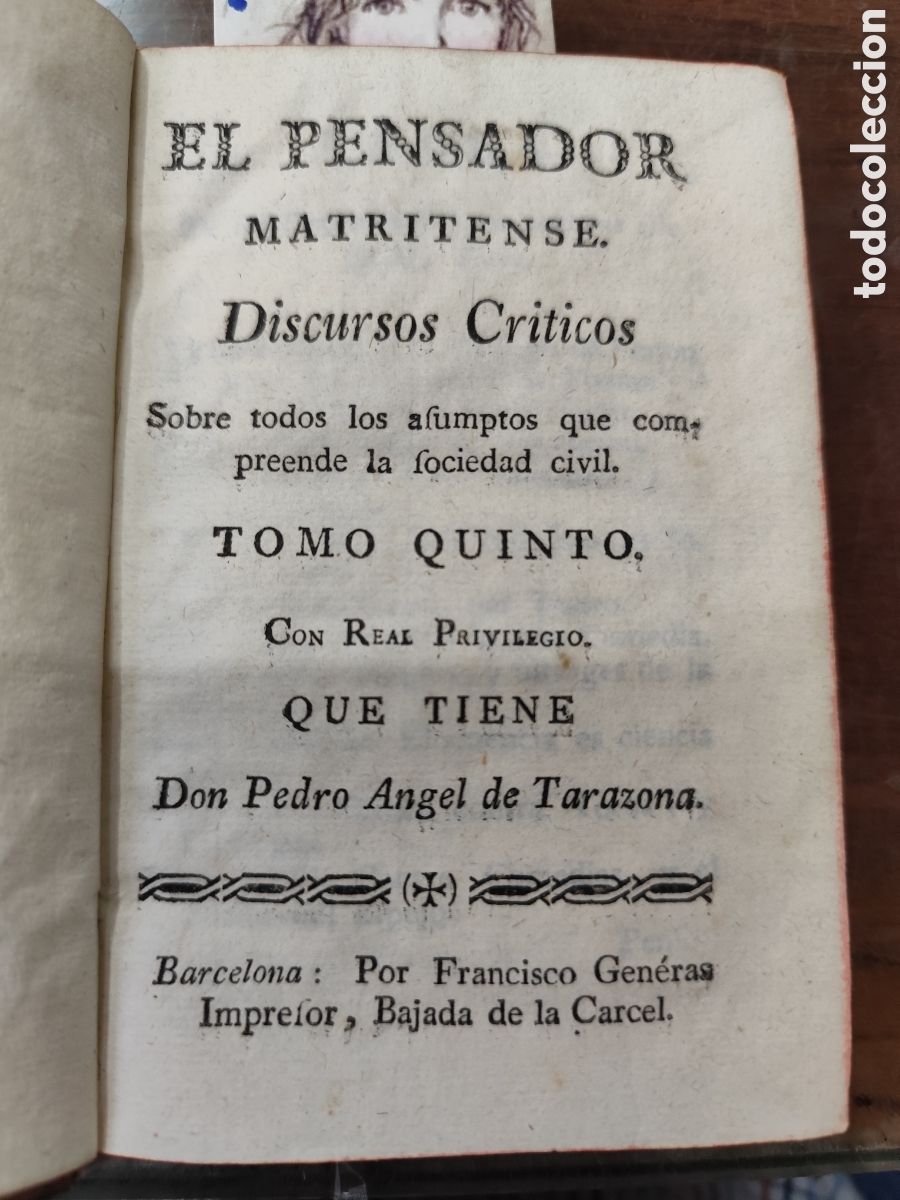 books: EL PENSADOR MATRITENSE. Discursos criticos sobre todos los asuntos que comprende la sociedad civil.