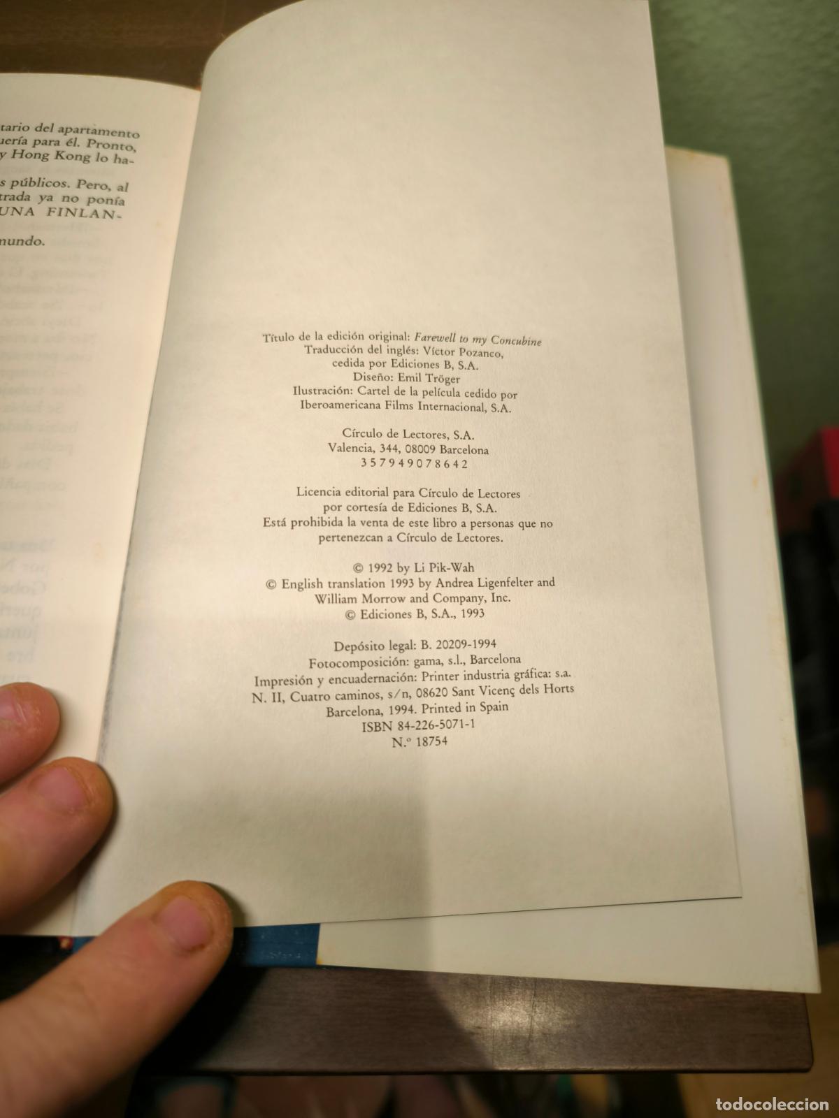 Libros: Adi&oacute;s a mi concubina - Lilian Lee - Foto 4