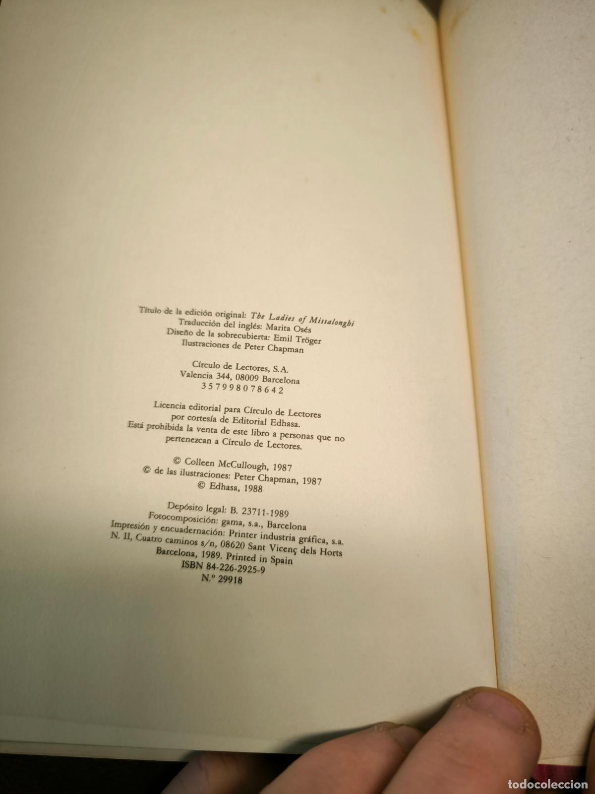 Libros: Las se&ntilde;oritas de Missalonghi - Colleen McCullough - Foto 4