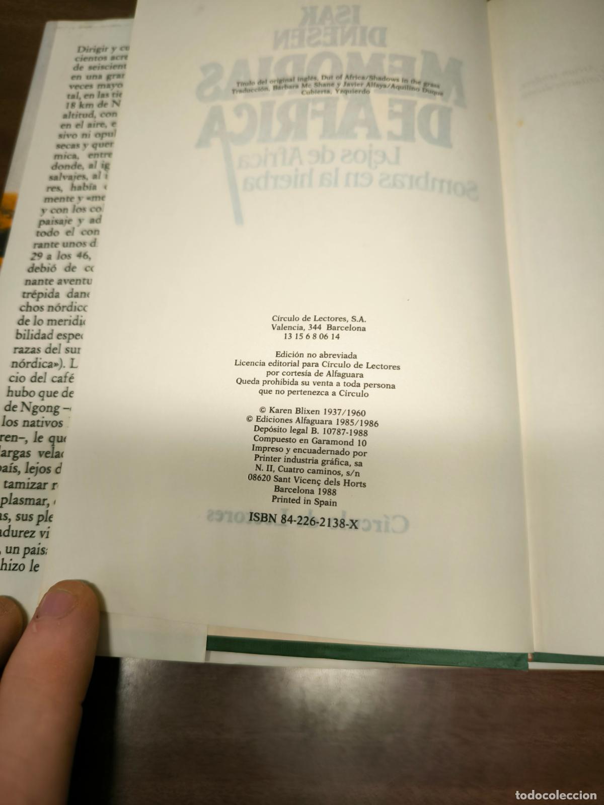 Libros: Memorias de &Aacute;frica - Isak Dinesen - Foto 4