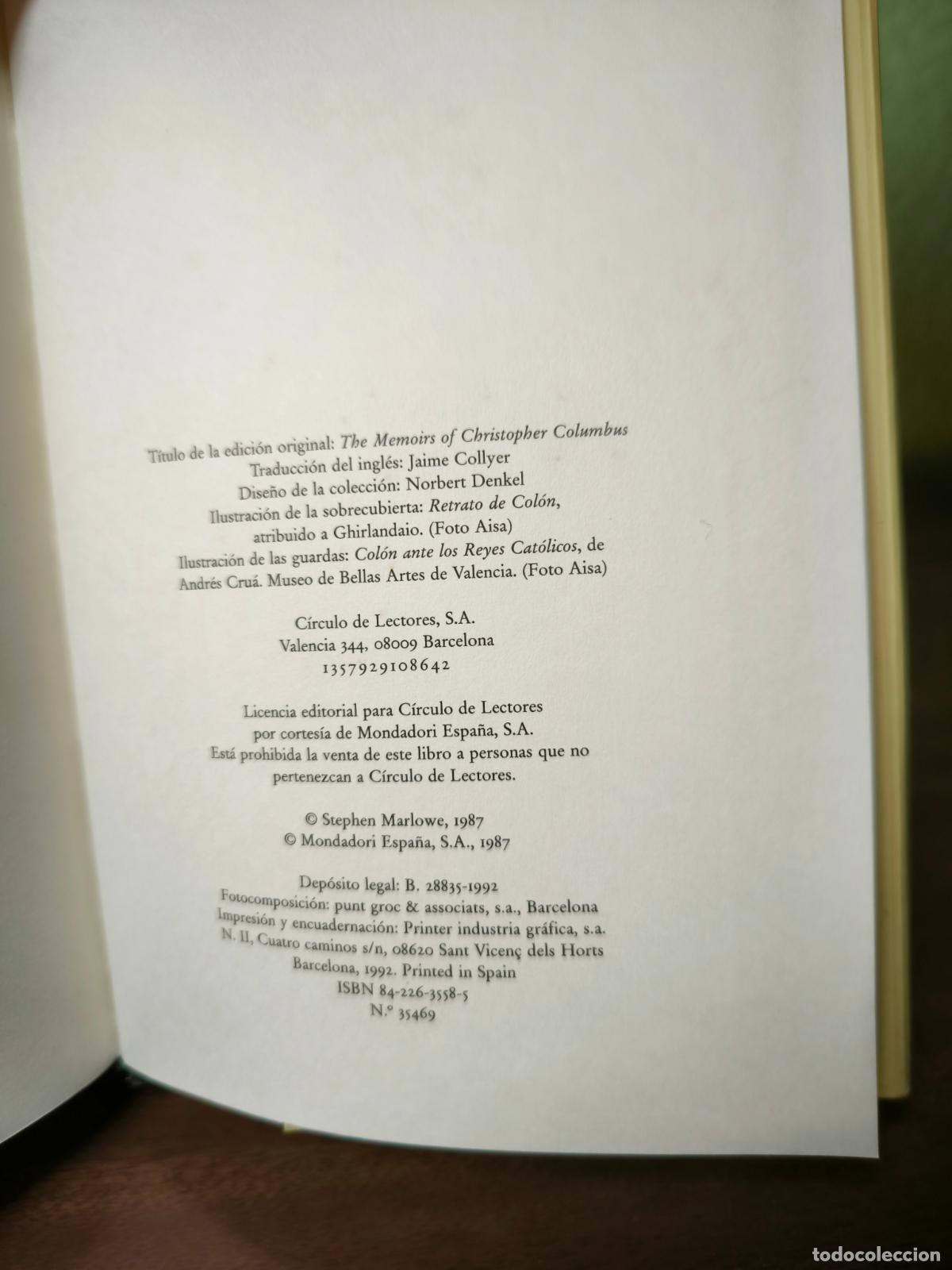 Libros: Memorias de Crist&oacute;bal Col&oacute;n - Stephen Marlowe - Foto 2
