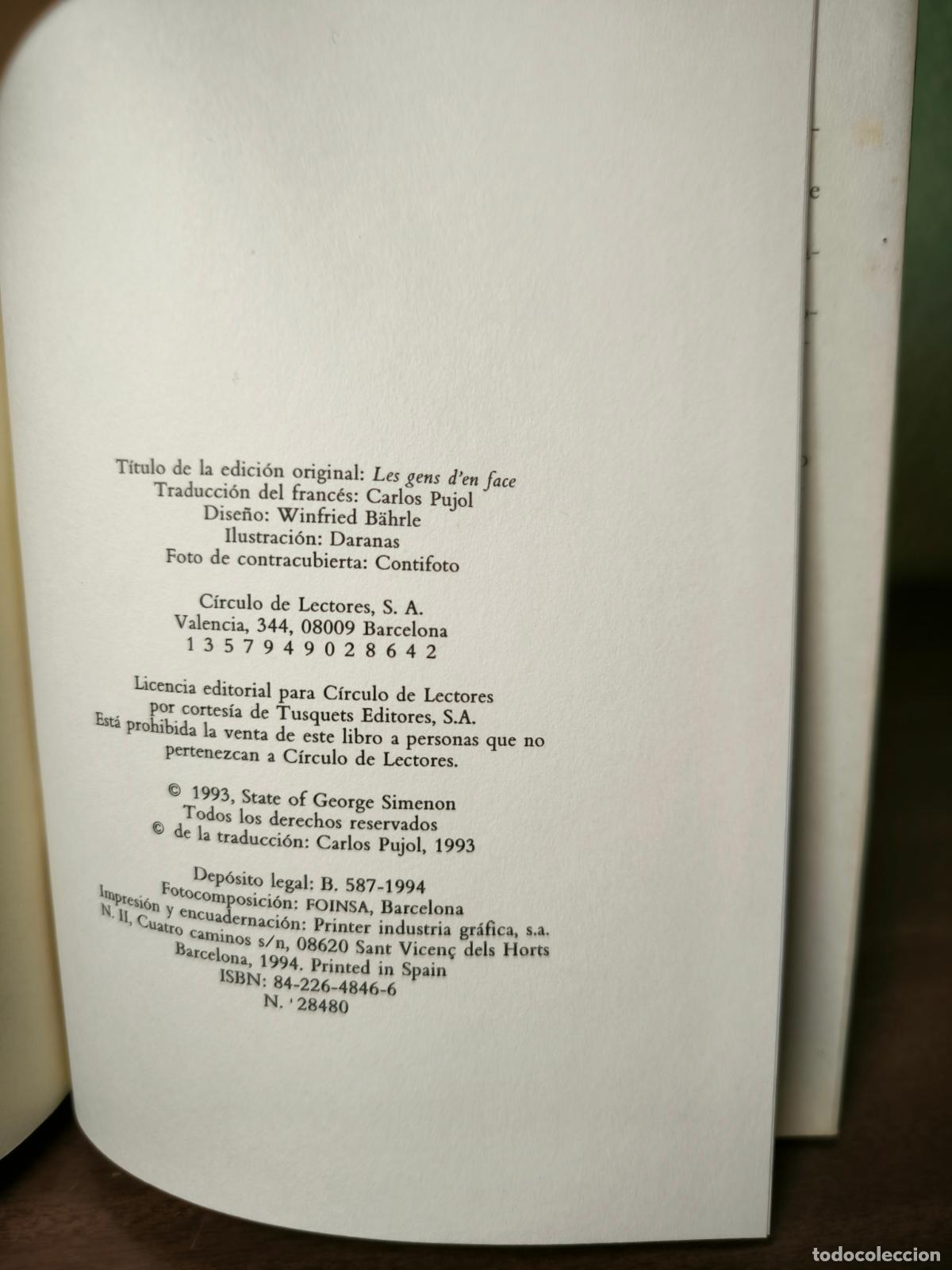 Libros: Los vecinos de enfrente - Georges Simenon - Foto 2