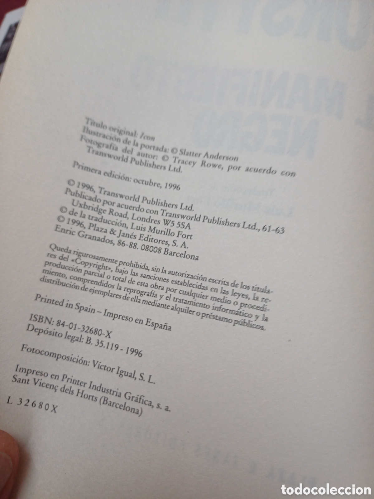 Libros: EL MANIFIESTO NEGRO, FREDERICK FORSYTH, 1996 - Foto 6