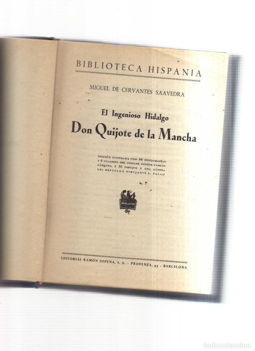 Libros: EL INGENIOSO HIDALGO DON QUIJOTE DE LA MANCHA - Foto 2