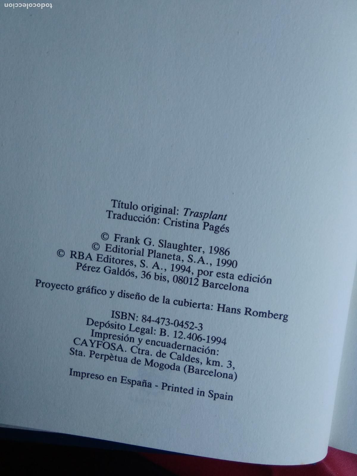 Libros: Trasplante Frank G. Slaughter L.25813-386 - Foto 2