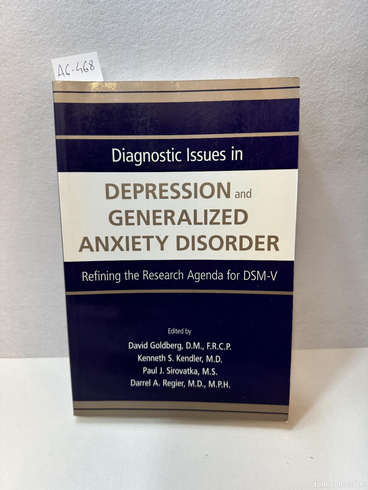 Libros: V.V. A.A.: - Diagnostic Issues in Depression and Generalized Anxiety Disorder. - Foto 1
