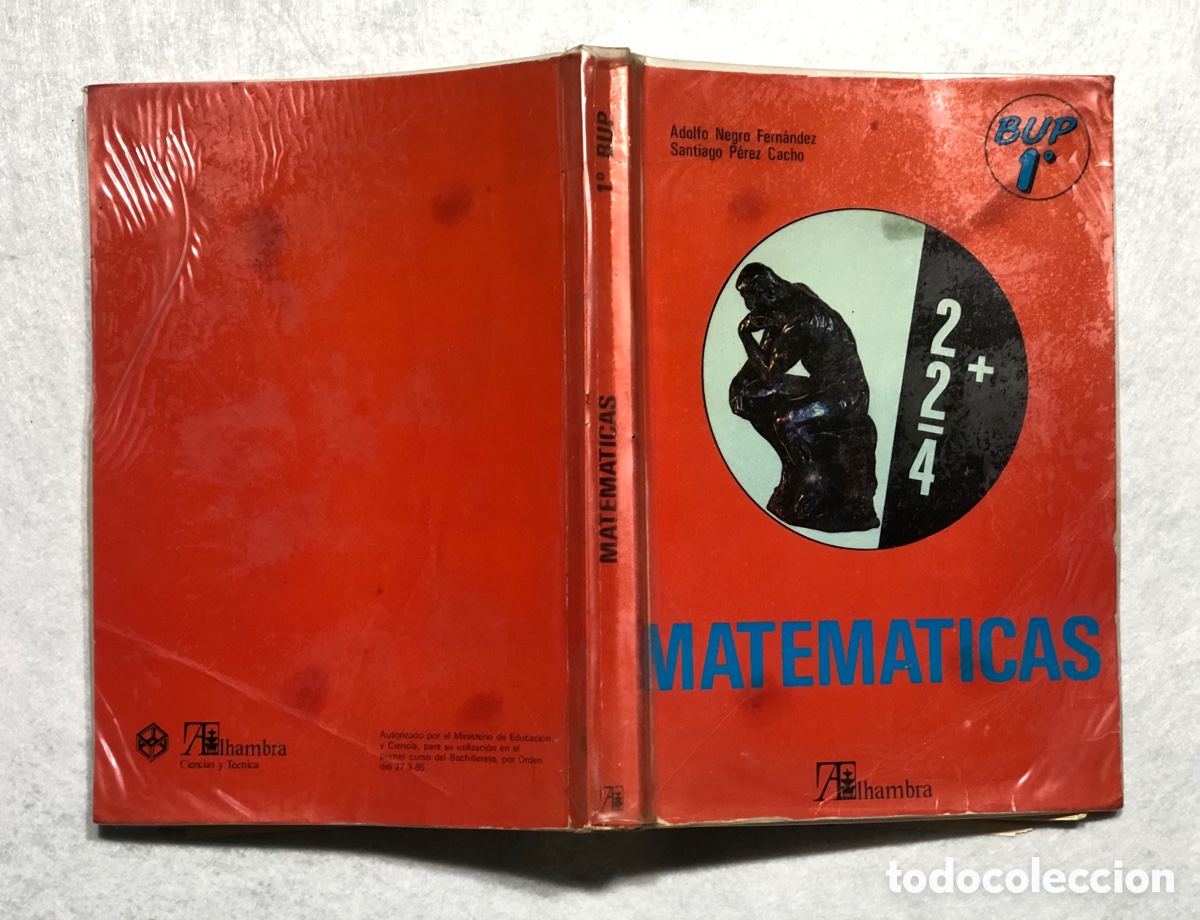 Libros: LIBRO DE MATEM&Aacute;TICAS 1&deg; BUP EDICI&Oacute;N ALHAMBRA 1985 1&ordf; EDICI&Oacute;N - Foto 5