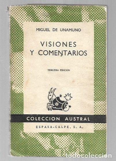 Libros: VISIONES Y COMENTARIOS - UNAMUNO, MIGUEL DE - Foto 1