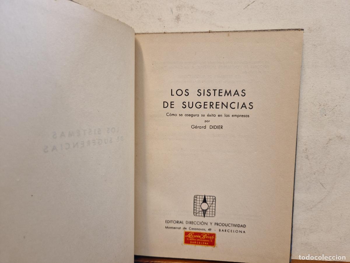 Livros em segunda m&atilde;o: LOS SISTEMAS DE SUGERENCIAS. COMO ASEGURA SU &Egrave;XITO EN LAS EMPRESAS POR G&Egrave;RARD DIDIER.