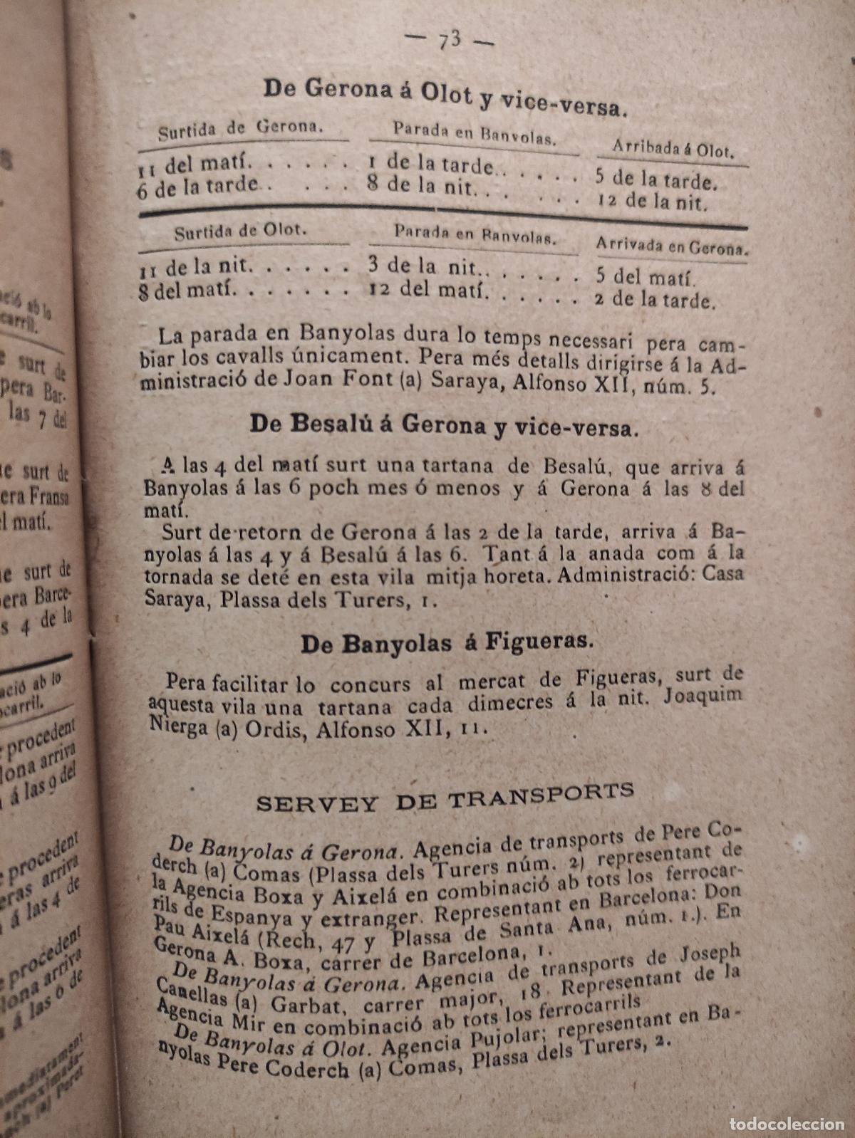 Libros: CALENDARI - GUIA DE BANYOLAS Y SA COMARCA 1891 - Foto 2