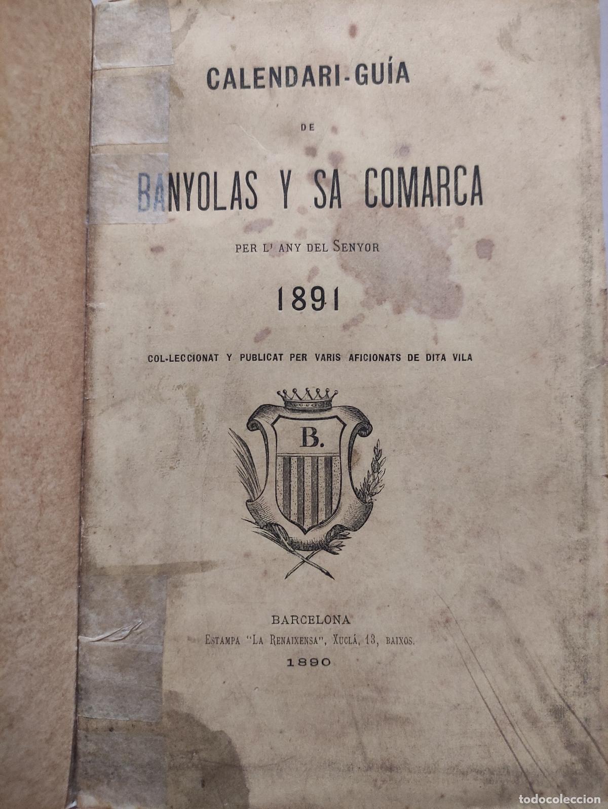Libros: CALENDARI - GUIA DE BANYOLAS Y SA COMARCA 1891 - Foto 3