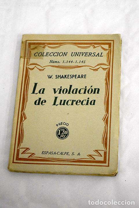Libros: La violaci&oacute;n de Lucrecia.- Shakespeare, William - Foto 1