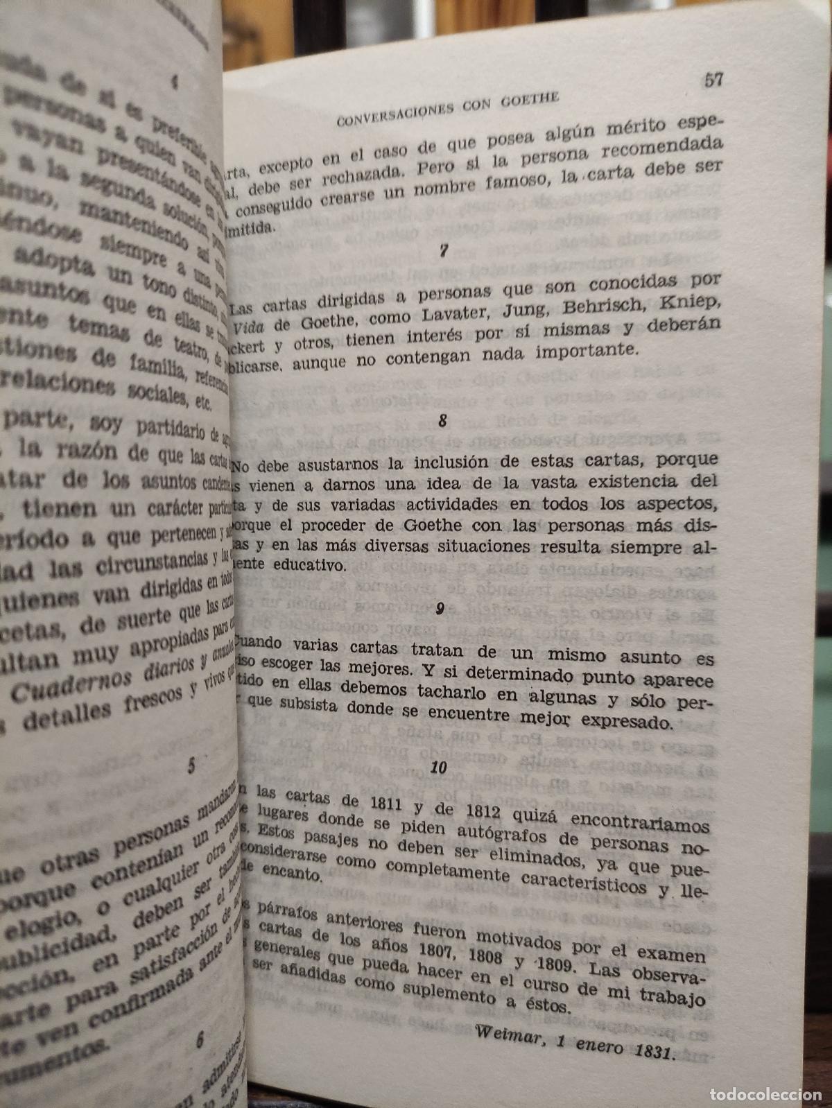 Libros: CONVERSACIONES CON GOETHE - TOMO II - JOHANN PETER ECKERMANN - Foto 2