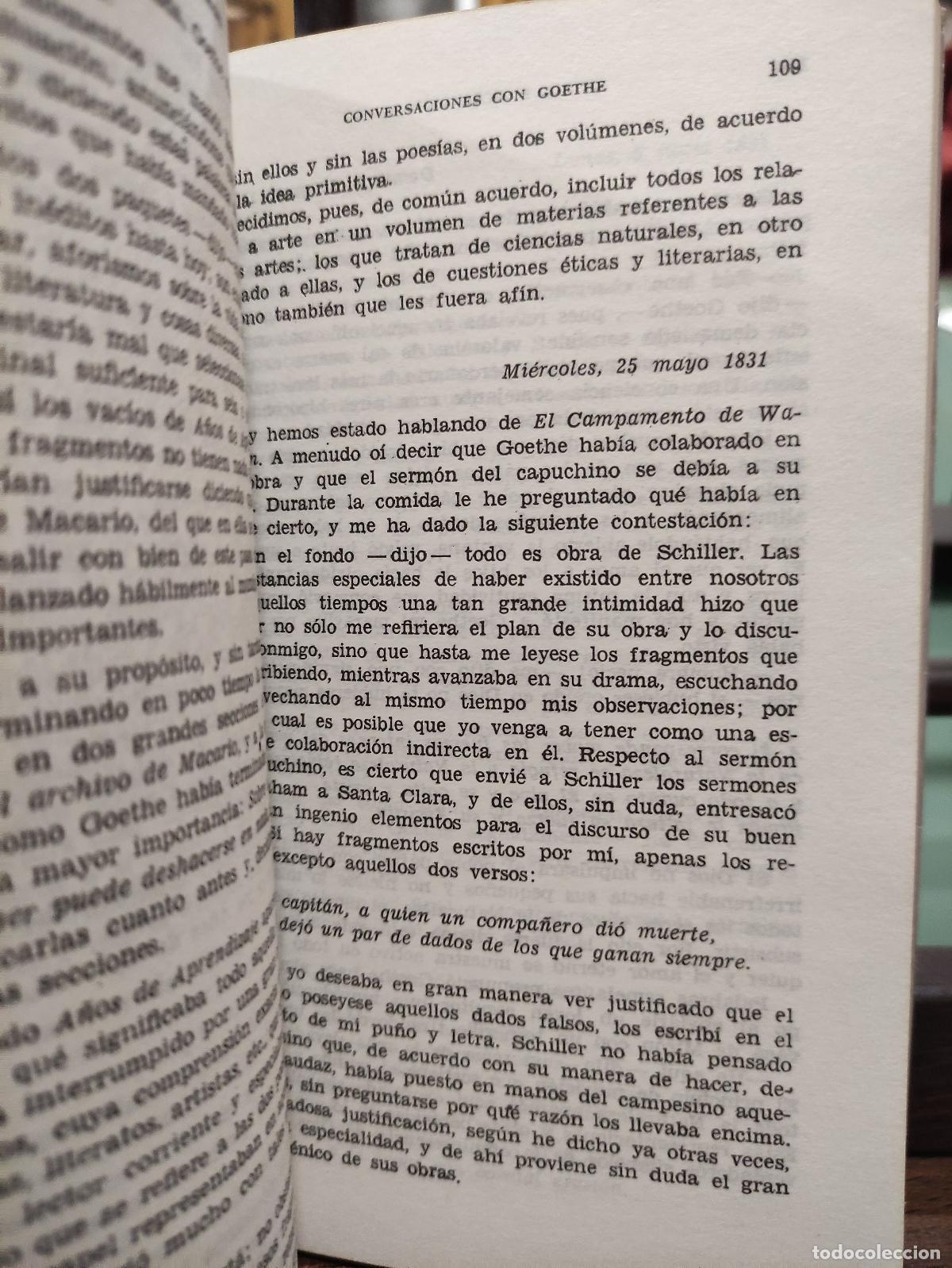 Libros: CONVERSACIONES CON GOETHE - TOMO II - JOHANN PETER ECKERMANN - Foto 3