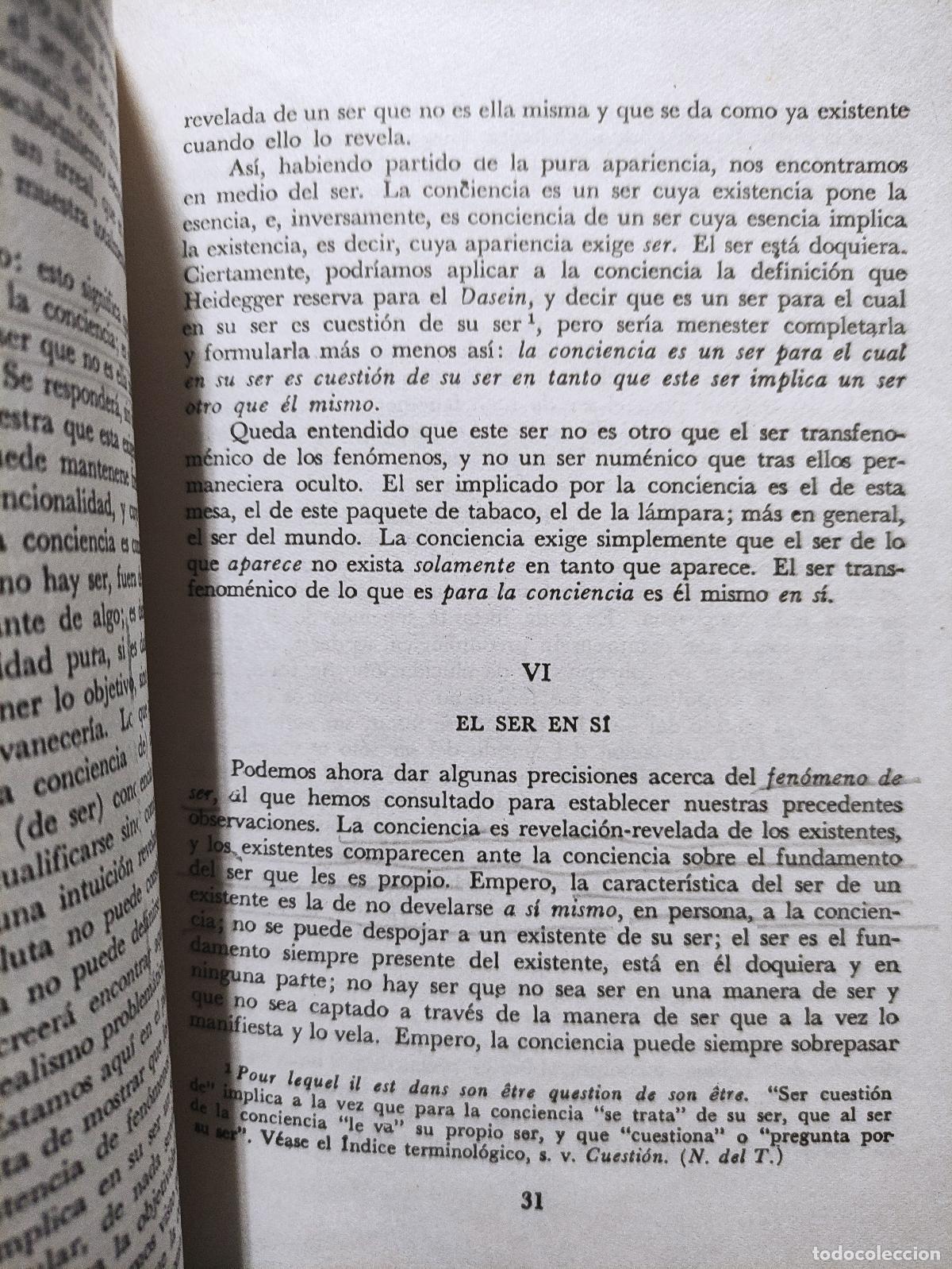 Libros: EL SER Y LA NADA - JEAN PAUL SARTRE - Foto 2